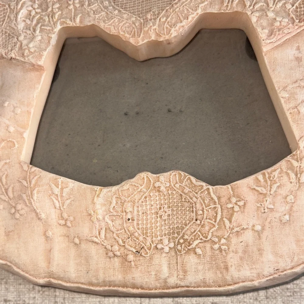 Purse Shaped Hanging Picture Frame Blush Floral Cottagecore Shabby Chic Decor